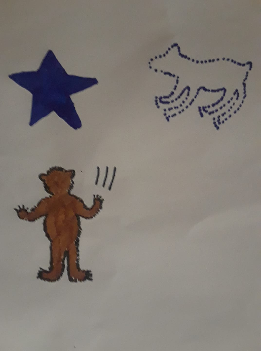 Baby Bear chases a star up into the sky